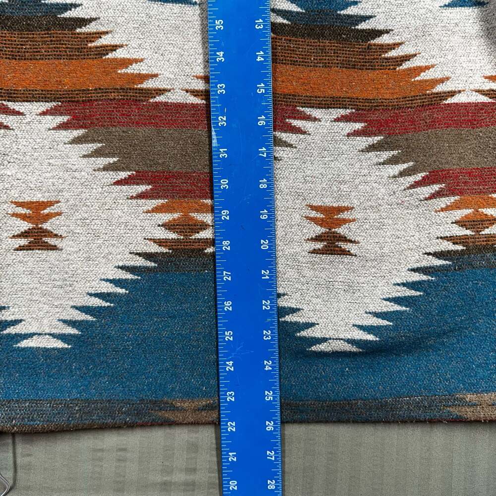 Women's Southwestern Aztec Print Quarter-Zip Hoodie with Front Pocket - Picture 9 of 11